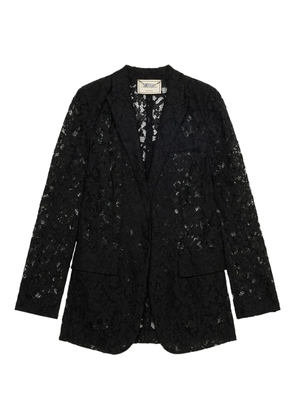 Blumarine single-breasted floral-lace blazer - Black