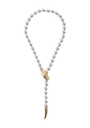 Bimba y Lola beaded snake necklace - Silver