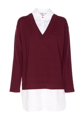 Elisabetta Franchi embroidered logo V-neck dress