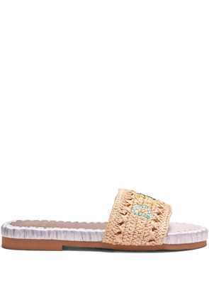DE SIENA SHOES 25mm embroidered sandals - Neutrals