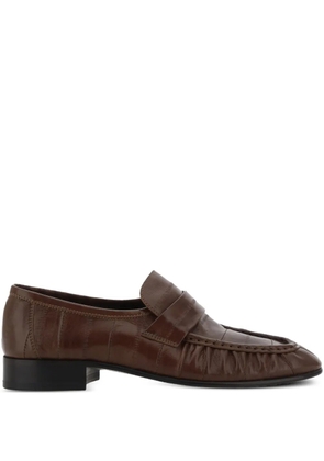 The Row textured leather loafers - Brown