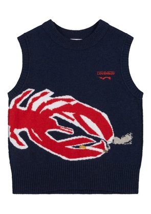 Charles Jeffrey Loverboy lobster-pattern vest - Blue