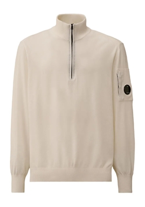 C.P. Company half-zip lens-pocket sweater - White