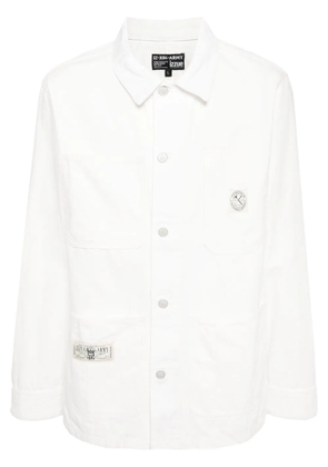 izzue logo-appliqué cotton jacket - White