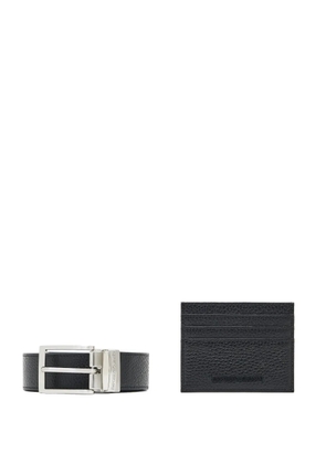 Emporio Armani leather belt cardholder set (set of two) - Black