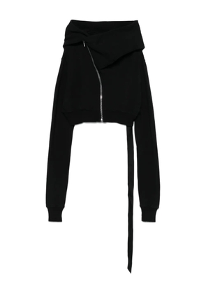 Rick Owens DRKSHDW draped zip-front asymmetrical hoodie - Black
