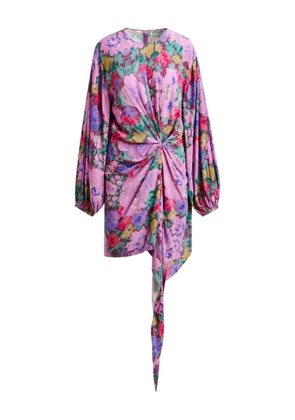 Essentiel Antwerp balloon-sleeve draped asymmetric dress - Purple