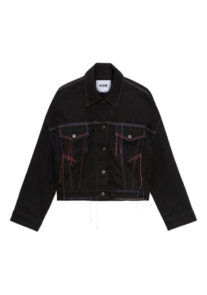 MSGM topstitching denim jacket - Black