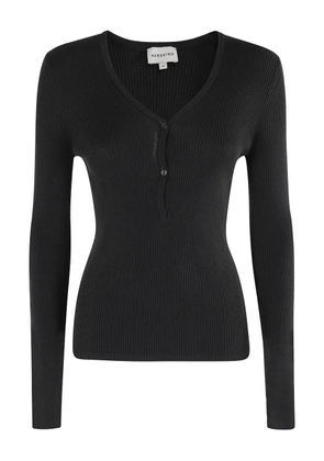 HERSKIND V-neck ribbed top - Black