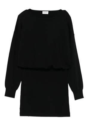 P.A.R.O.S.H. boat-neck long-sleeve mini dress - Black