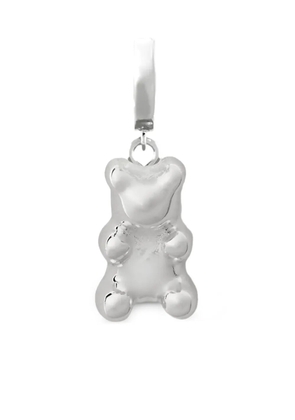 Crystal Haze mini Nostalgia Bear hoop single earring - Grey
