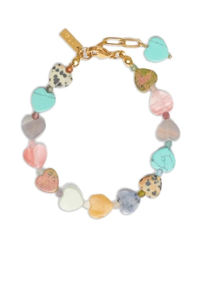 Labelled Jewellery heart-shape gemstones bracelet - Gold