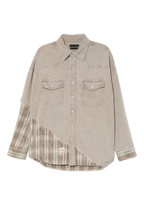 FIVE CM plaid shirt jacket - Grey