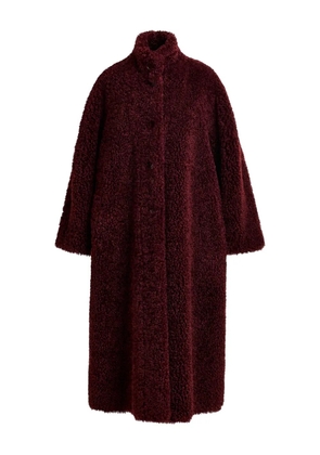 Essentiel Antwerp Ispot stand-up collar faux-shearling coat - Red