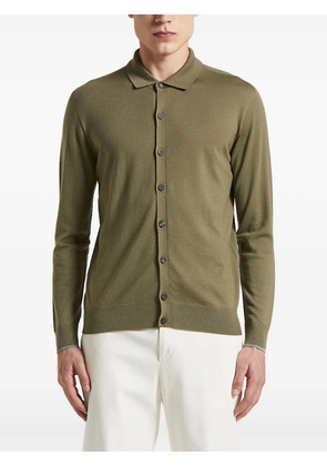 Peserico polo-neck buttoned sweater - Green