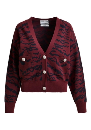 Essentiel Antwerp Icali tiger-print cardigan - Red