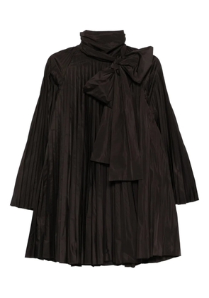 P.A.R.O.S.H. pleated bow-detail dress - Brown