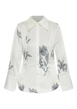 By Malene Birger floral-print long-sleeve shirt - White