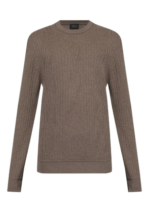 Brioni cable-knit ribbed sweater - Brown