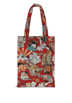Bless jacquard tote bag - Red