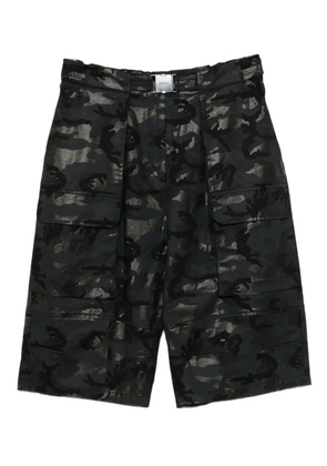Juun.J camouflage-print cargo shorts - Black