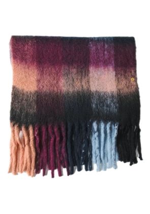 Antik Batik Scarvis checked fringed scarf - Blue