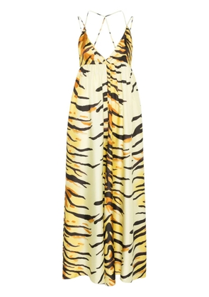 Nanushka zebra-print maxi dress - Yellow