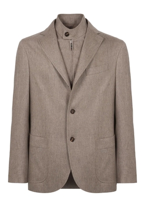 slowear double-breasted lapel blazer - Brown