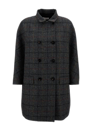 Alberto Biani checked double-breasted coat - Grey