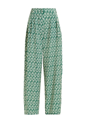 Essentiel Antwerp Ihalton geometric-print trousers - Green