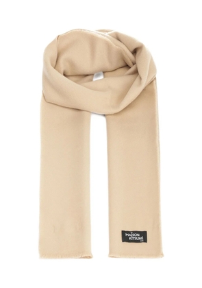 Maison Kitsuné wool frayed scarf - Neutrals