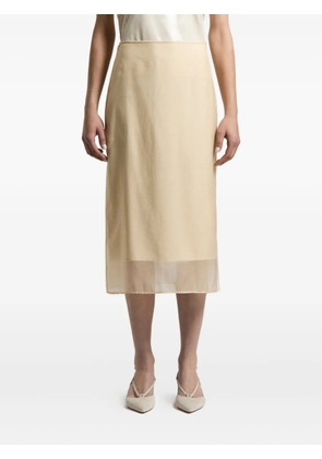 Peserico silk-panelled midi skirt - Neutrals