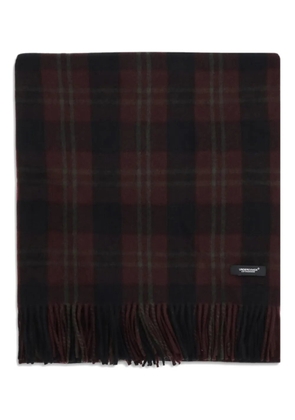 Undercover fringed checked scarf - Black