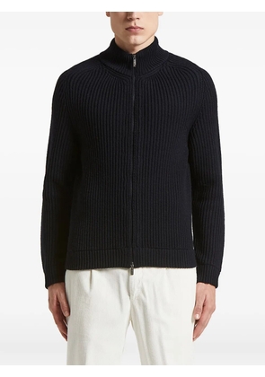 Peserico ribbed zip-up cardigan - Black
