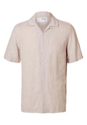 SELECTED cuban collar short-sleeved shirt - Neutrals
