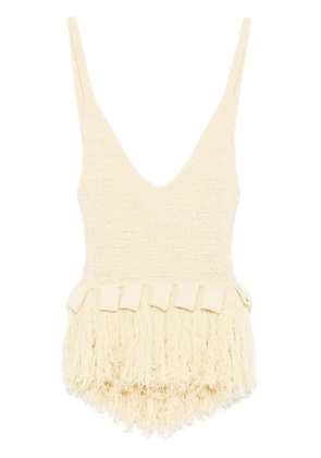 Nanushka fringed top - Yellow