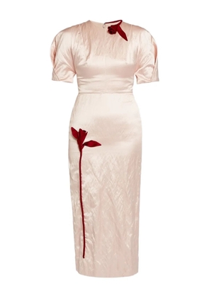 ERDEM embroidered-detail midi dress - Pink