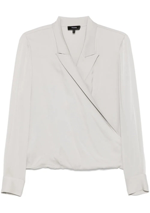 Theory peak lapel wrap blouse - Grey