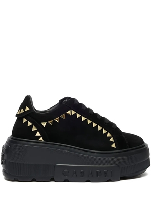 Casadei triangular-stud platform sneakers - Black