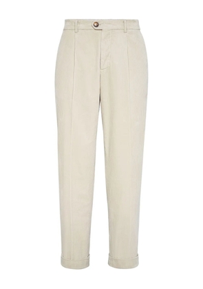 Brunello Cucinelli garment-dyed corduroy trousers - Neutrals