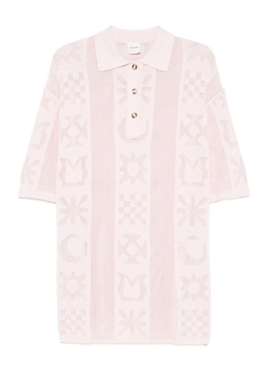 Nanushka polo-neck patterned shirt dress - Pink