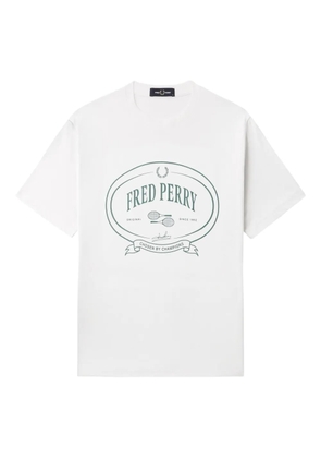 Fred Perry oval-logo cotton T-shirt - White