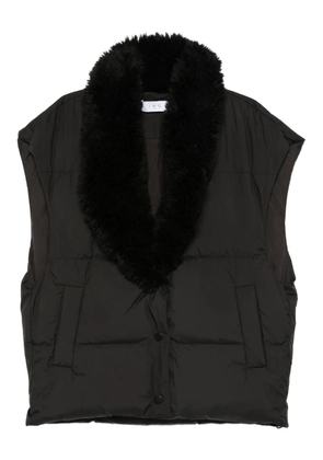 IRO quilted faux-fur collar vest - Black