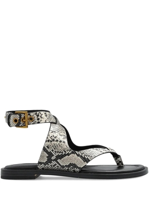 Michael Michael Kors Irene embossed snake-motif flat sandals - Grey
