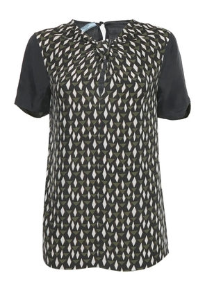 Prada Pre-Owned geometric-print silk top - Black