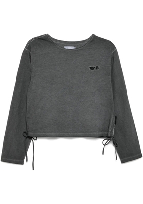 izzue embroidered logo top - Grey