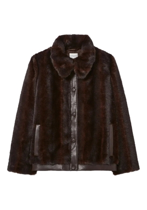 Claudie Pierlot trimmed faux-fur coat - Brown