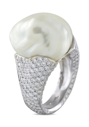 YVEL baroque pearl diamond ring - Silver