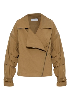 IRO Harper diagonal-zip biker jacket - Brown