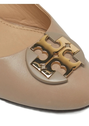 Tory Burch Sally leather wedge pumps - Neutrals